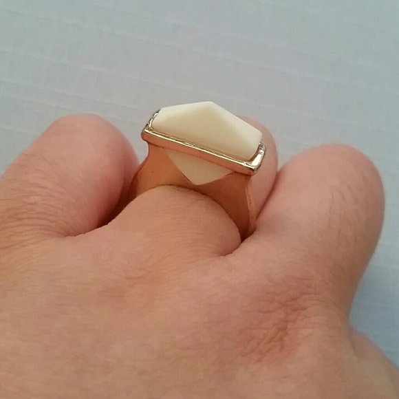Unique Ring with Milky White Stone - Picture 2 of 4